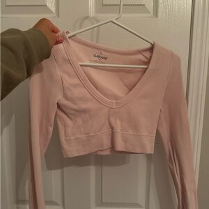 Garage Pink Fitted Crop Top